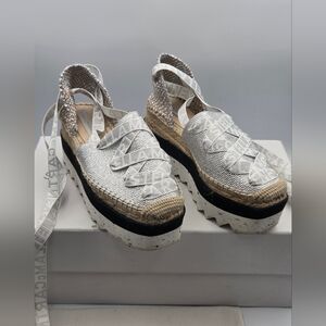 NEW Stella McCartney  Gaia Logo Strap Espadrille